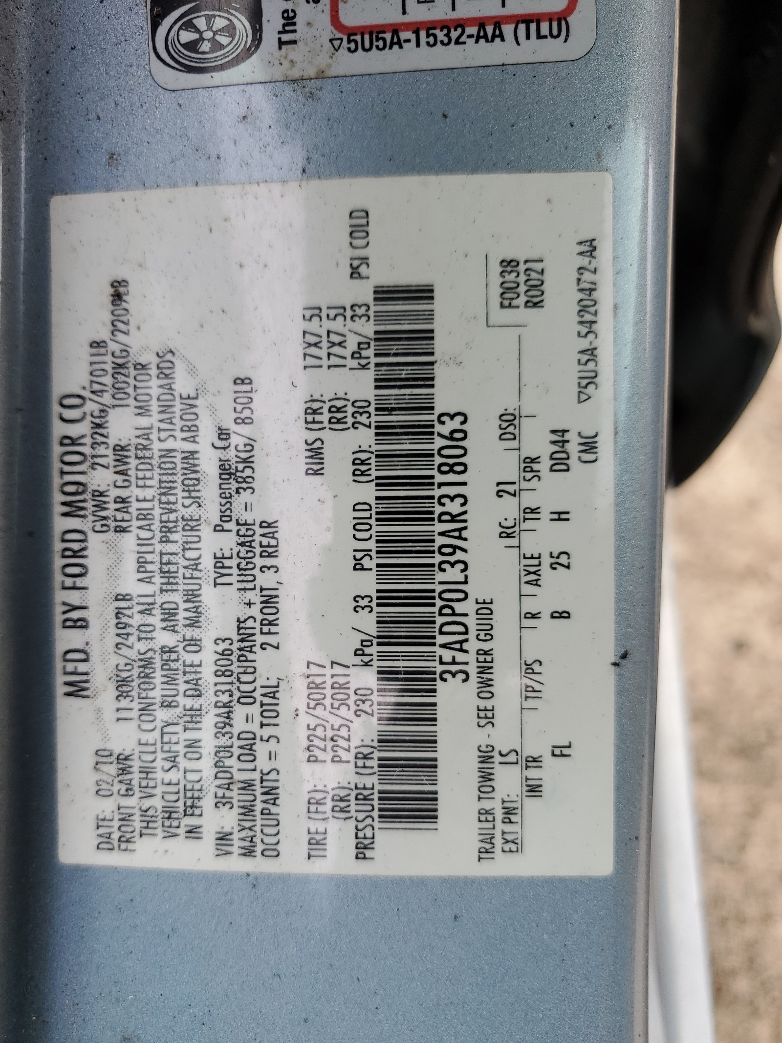 3FADP0L39AR318063 2010 Ford Fusion Hybrid
