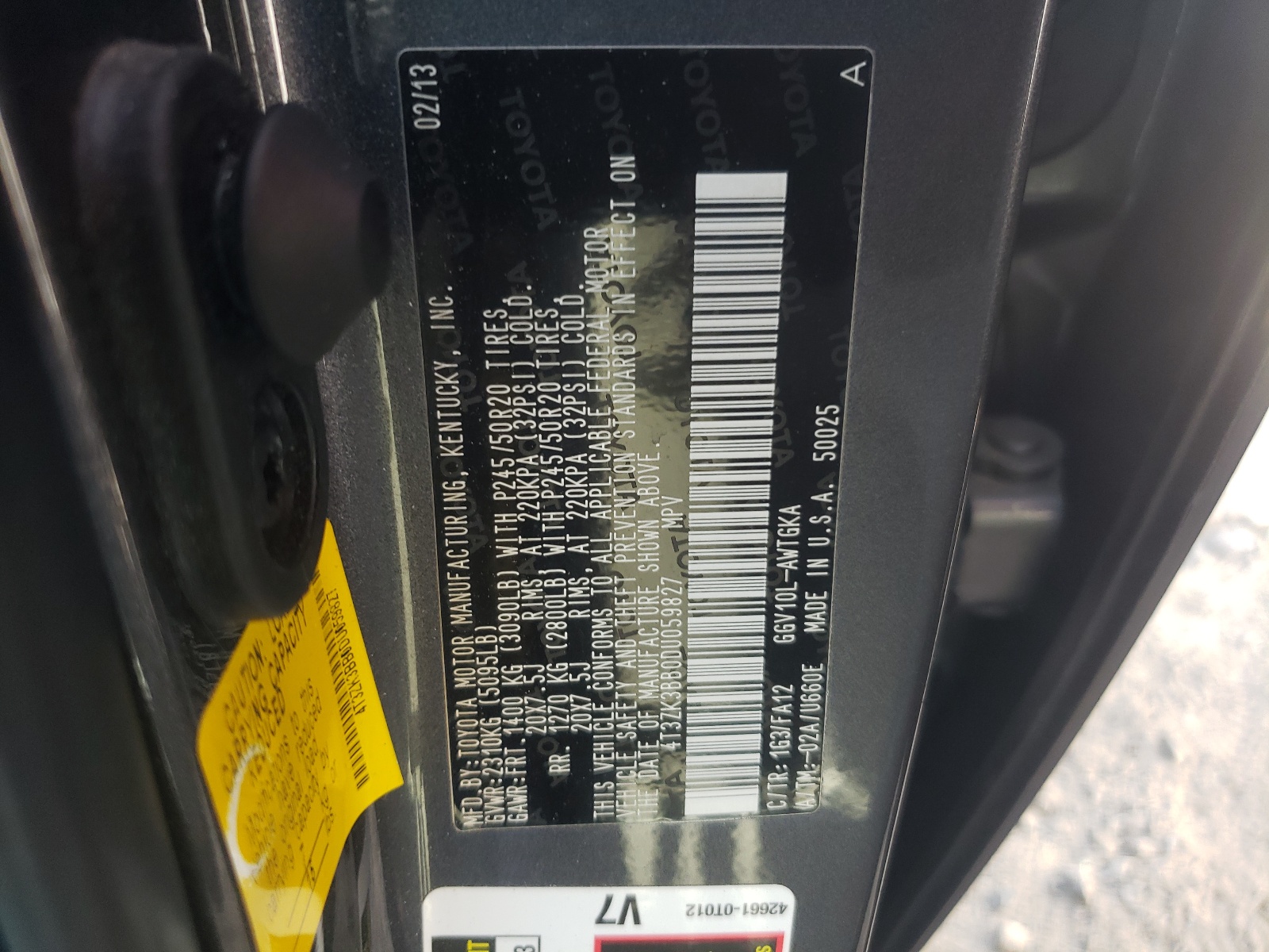 4T3ZK3BB0DU059827 2013 Toyota Venza Le