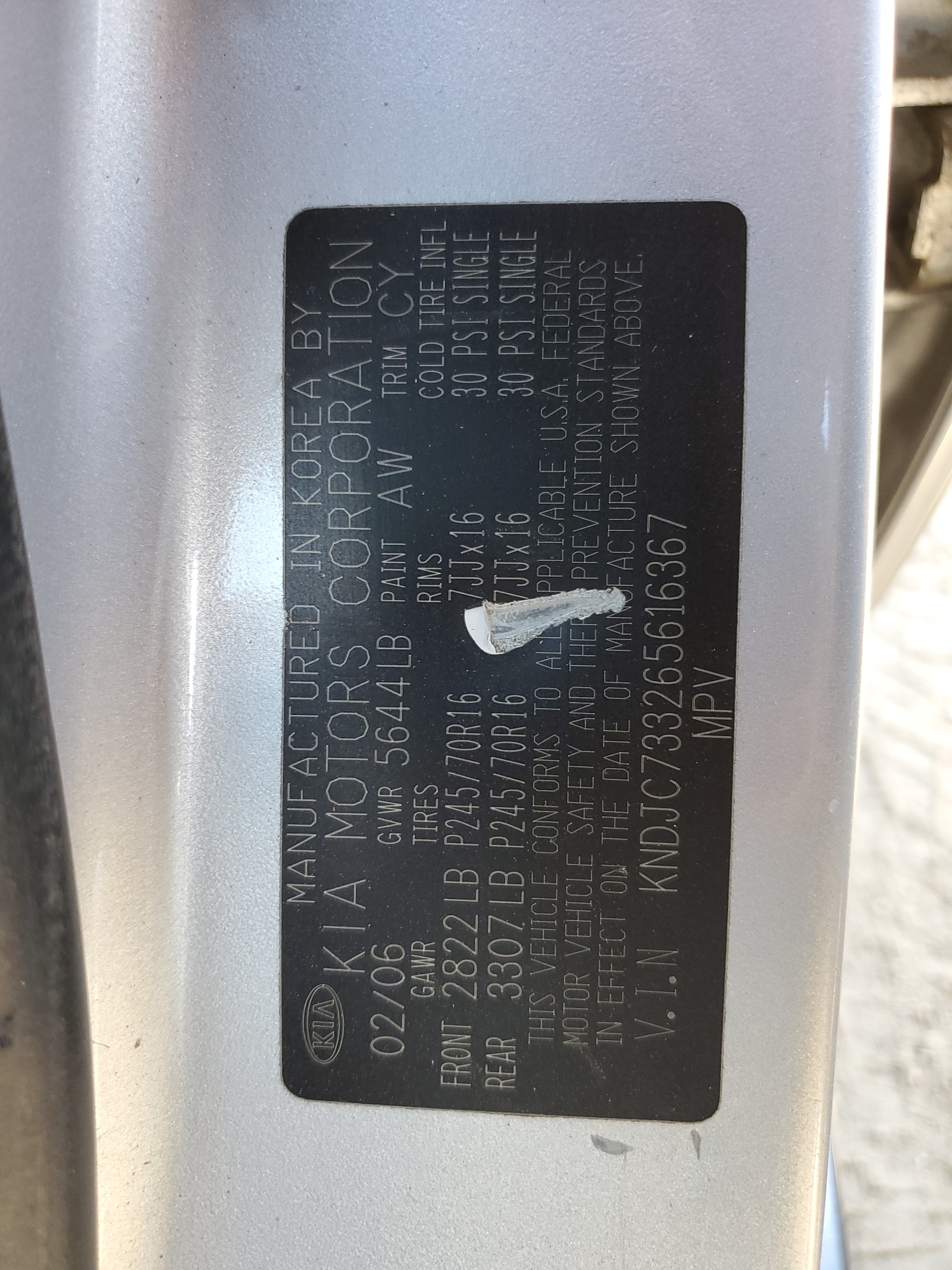 KNDJC733265616367 2006 Kia Sorento Ex