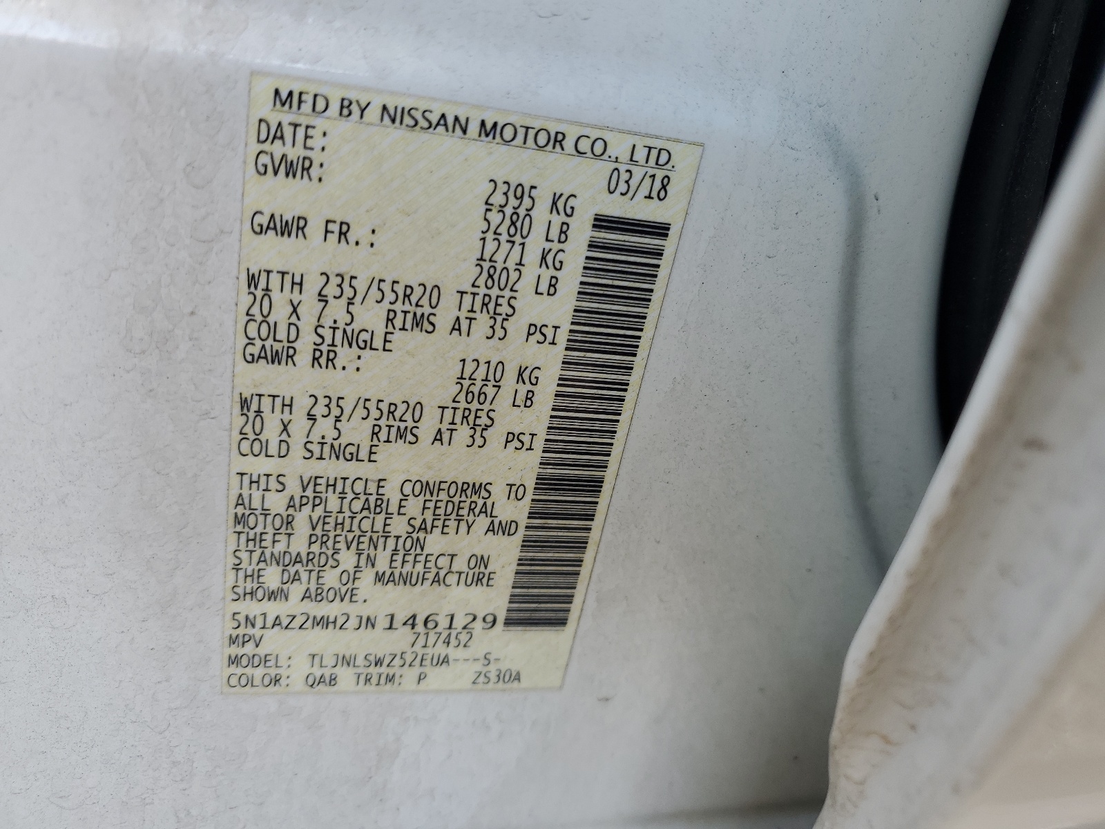 5N1AZ2MH2JN146129 2018 Nissan Murano S