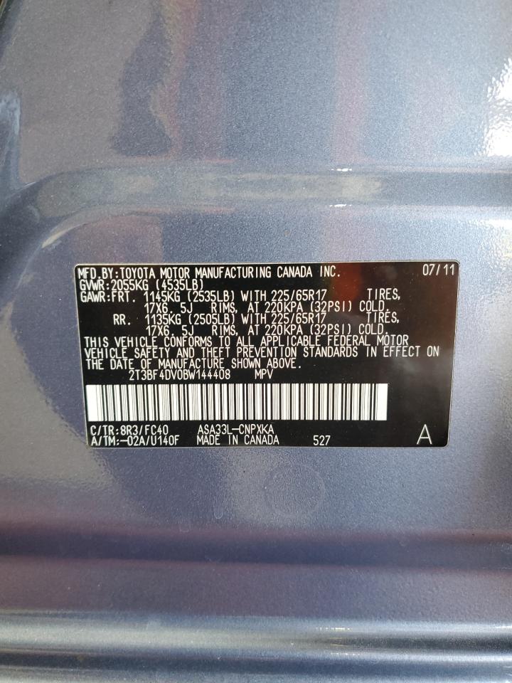 2011 Toyota Rav4 VIN: 2T3BF4DV0BW144408 Lot: 64811964