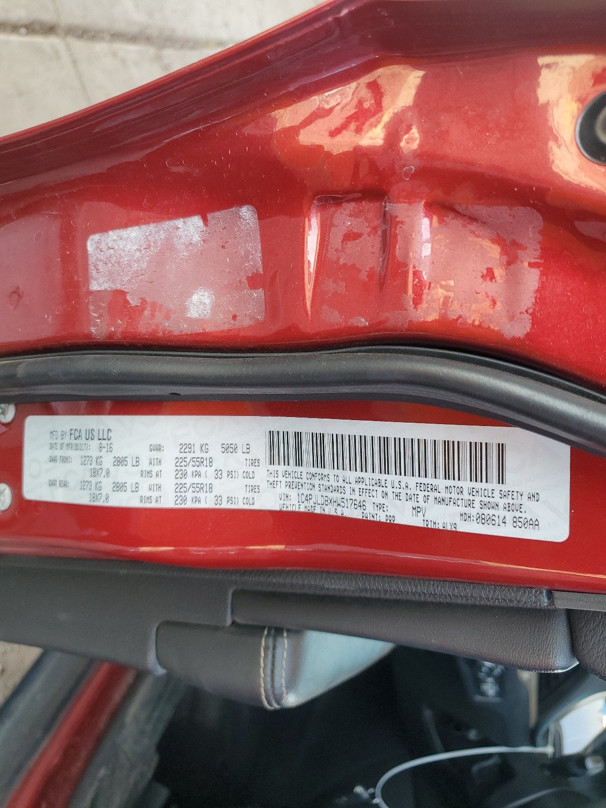 1C4PJLDBXHW517646 2017 Jeep Cherokee Limited