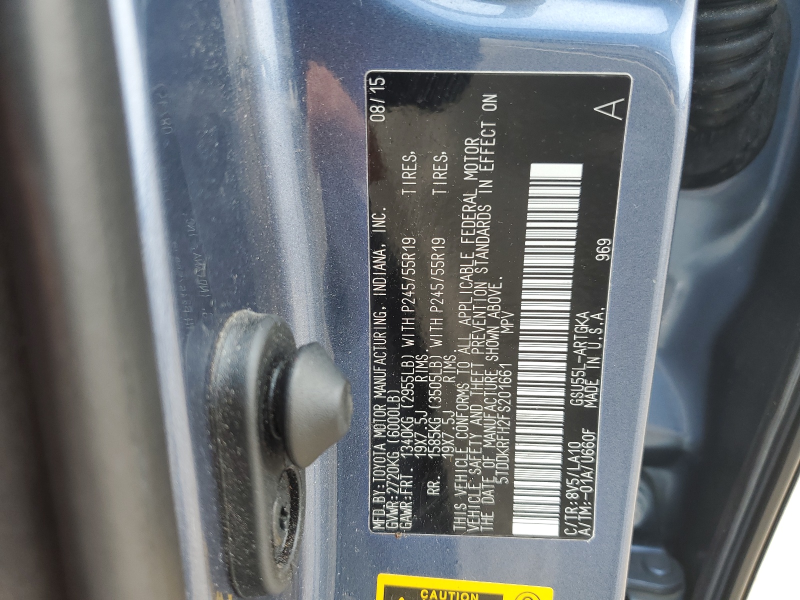 5TDDKRFH2FS201661 2015 Toyota Highlander Limited