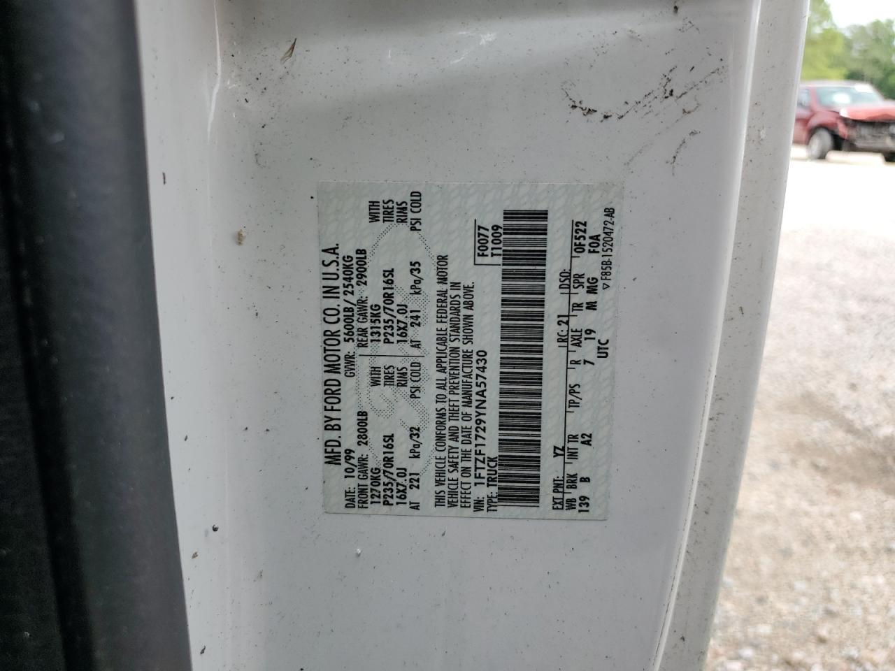 2000 Ford F150 VIN: 1FTZF1729YNA57430 Lot: 63050294