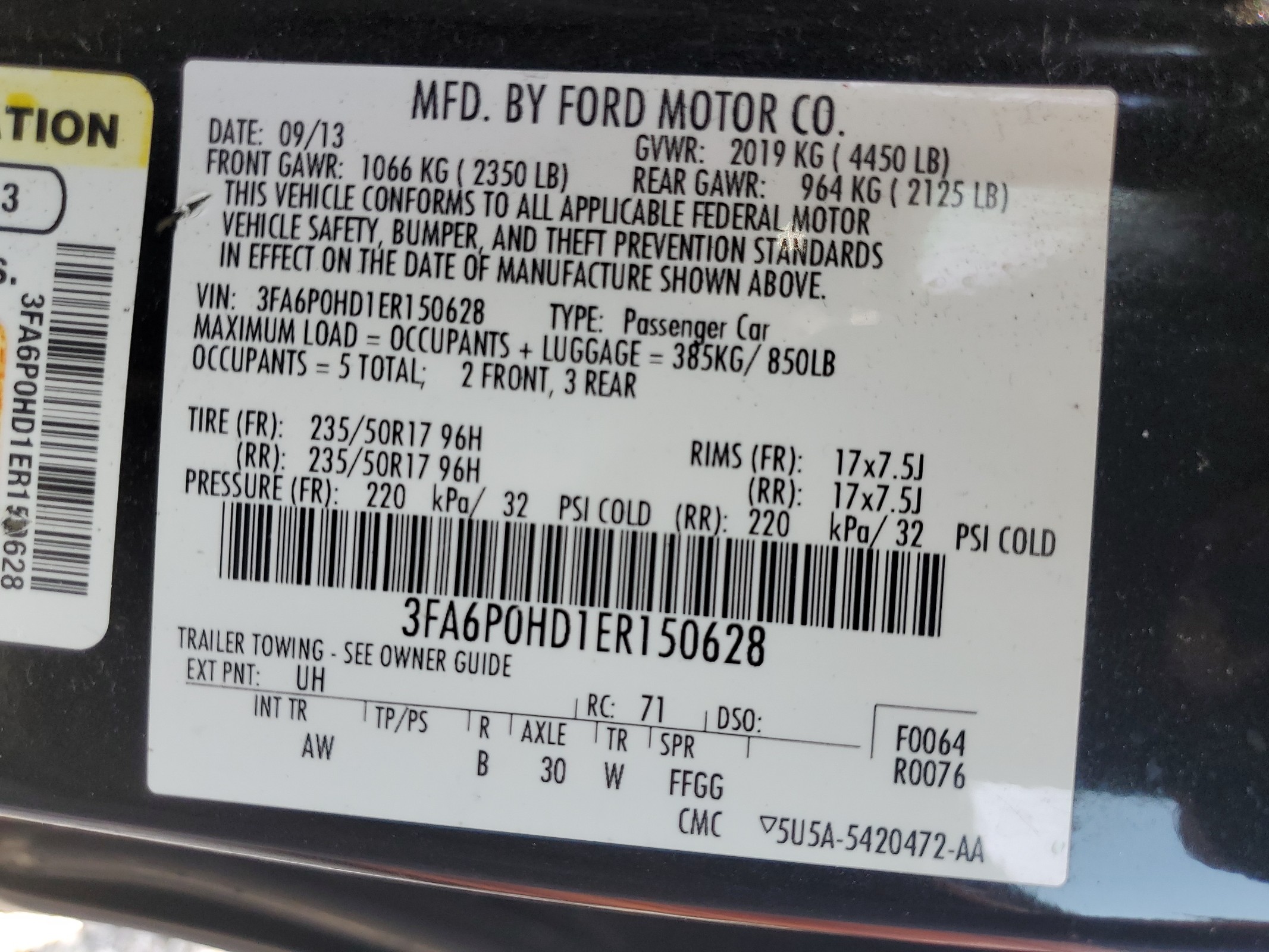 3FA6P0HD1ER150628 2014 Ford Fusion Se