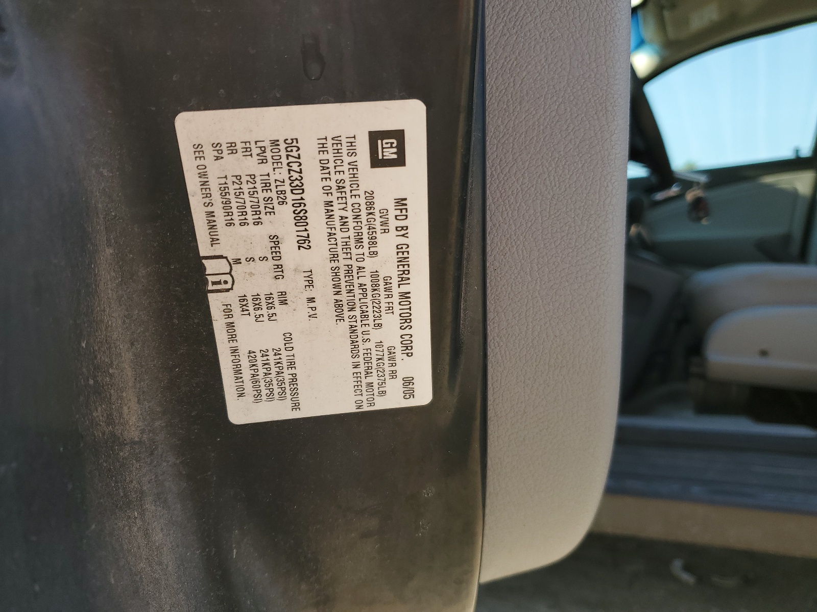 5GZCZ33D16S801762 2006 Saturn Vue