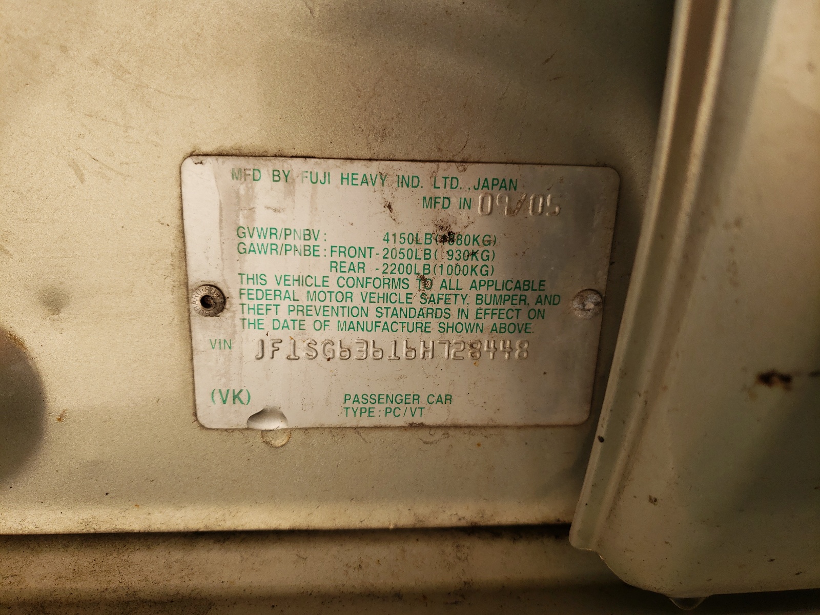 JF1SG63616H728448 2006 Subaru Forester 2.5X