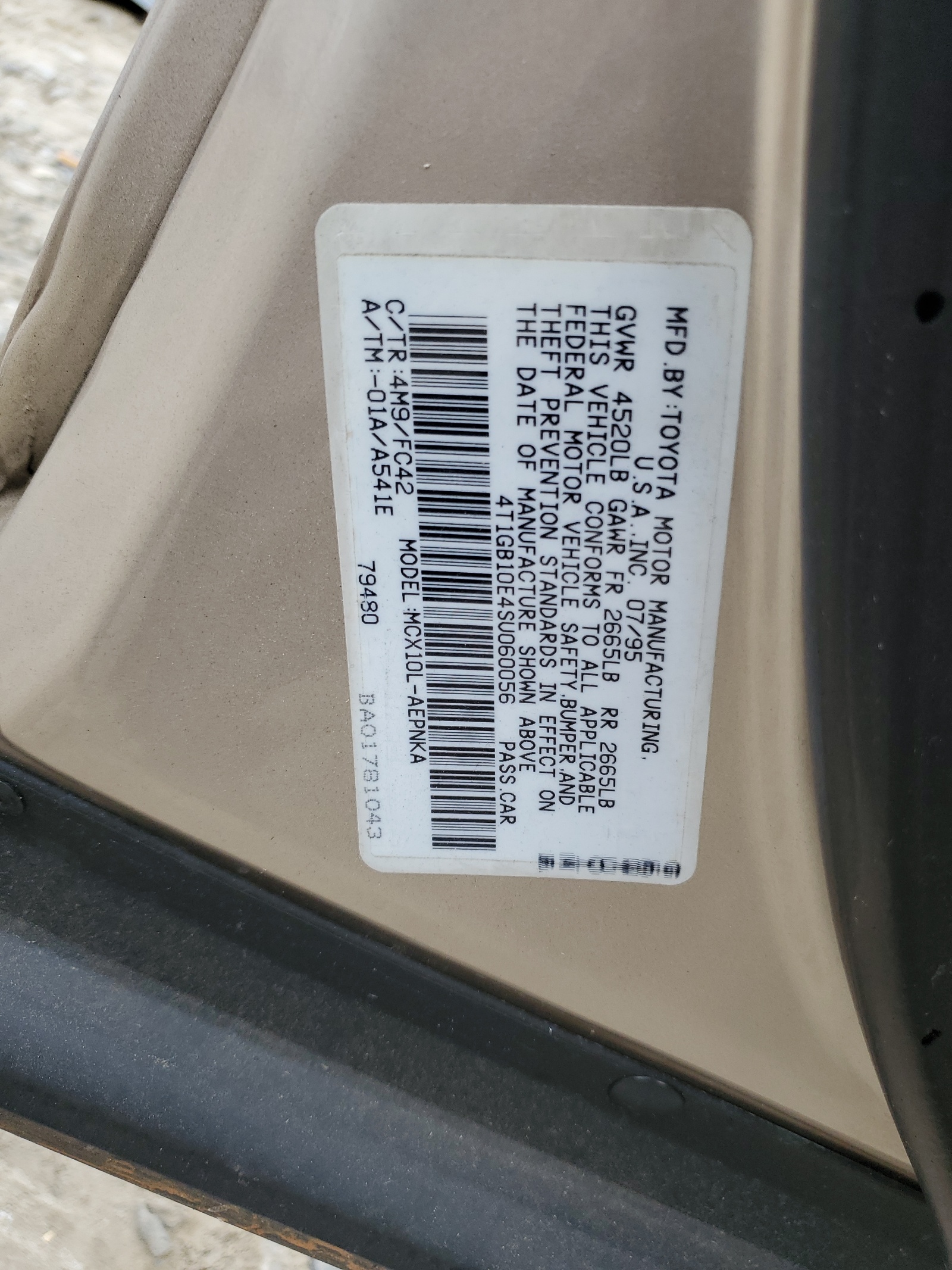 4T1GB10E4SU060056 1995 Toyota Avalon Xl