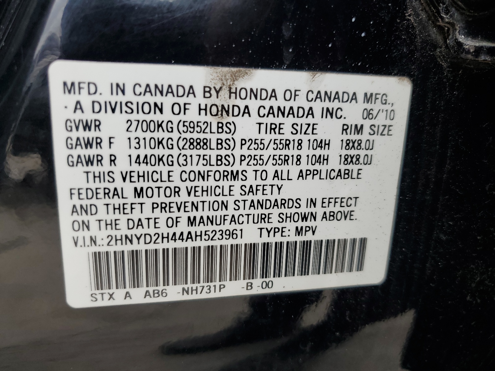 2HNYD2H44AH523961 2010 Acura Mdx Technology