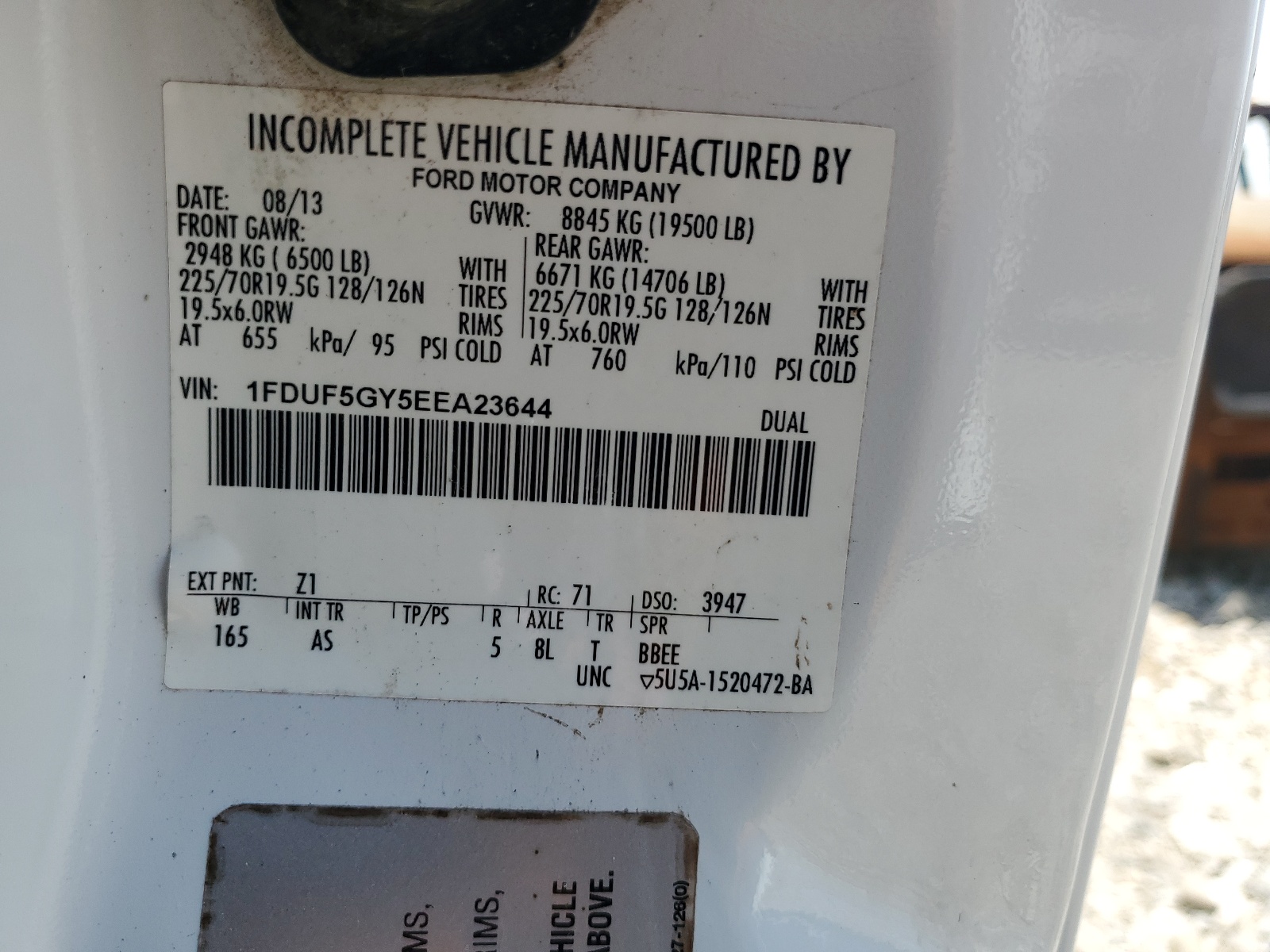 1FDUF5GY5EEA23644 2014 Ford F550 Super Duty