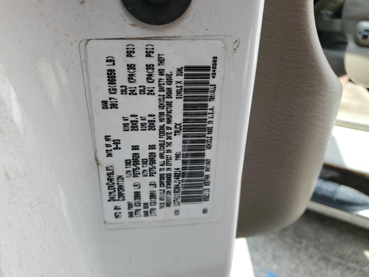 2004 Dodge Ram 1500 St VIN: 1D7HU18D84J148214 Lot: 64965714