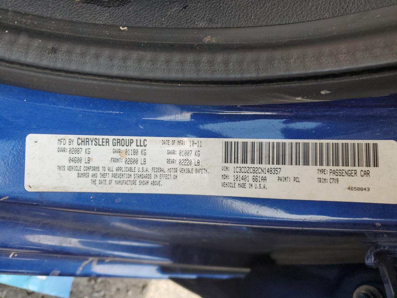 2012 Dodge Avenger Sxt VIN: 1C3CDZCB2CN148357 Lot: 63844744