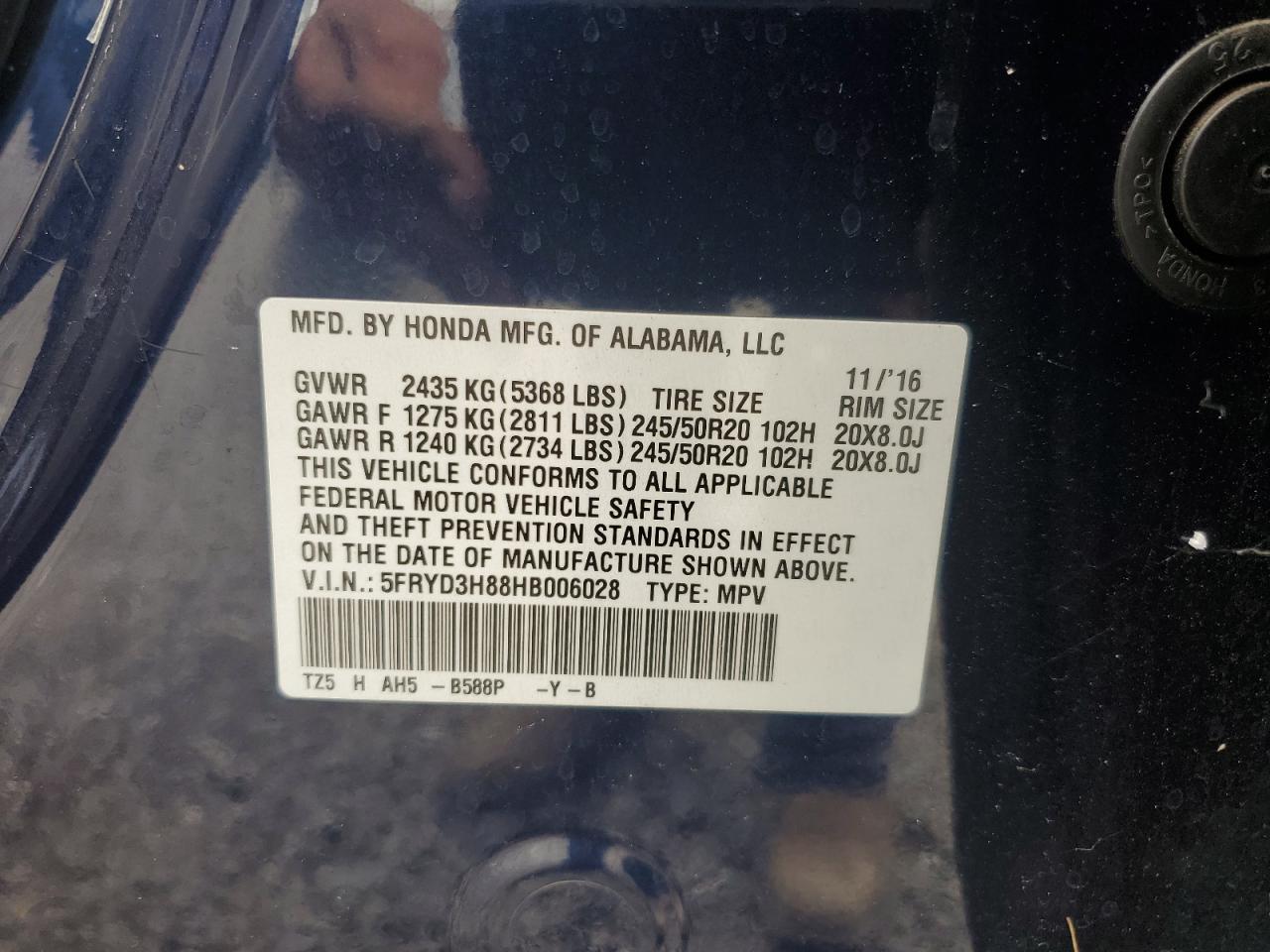 2017 Acura Mdx Advance VIN: 5FRYD3H88HB006028 Lot: 63041814