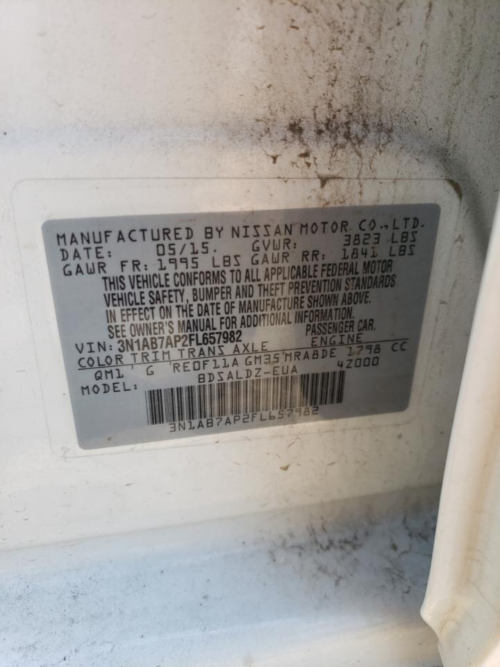 2015 Nissan Sentra S VIN: 3N1AB7AP2FL657982 Lot: 62677534