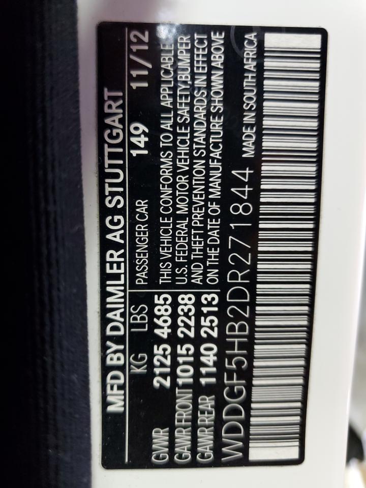 2013 Mercedes-Benz C 350 VIN: WDDGF5HB2DR271844 Lot: 61610124