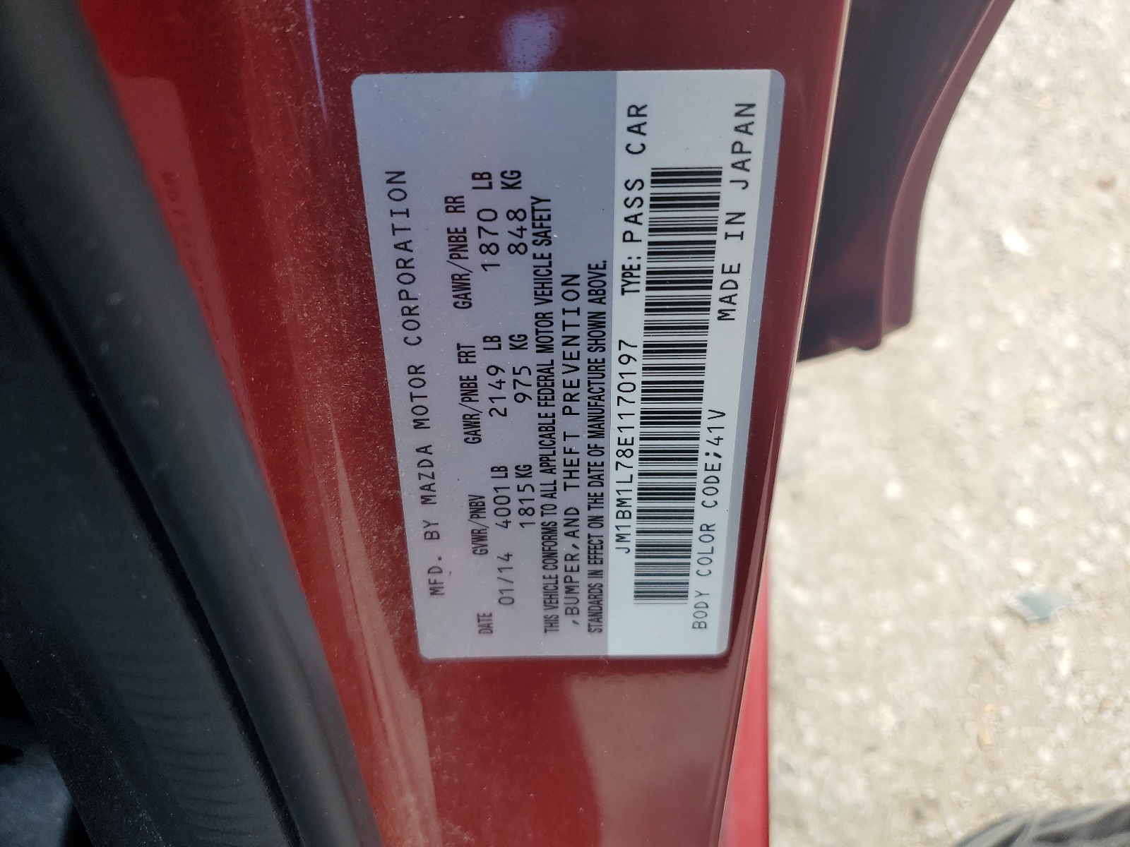 JM1BM1L78E1170197 2014 Mazda 3 Touring