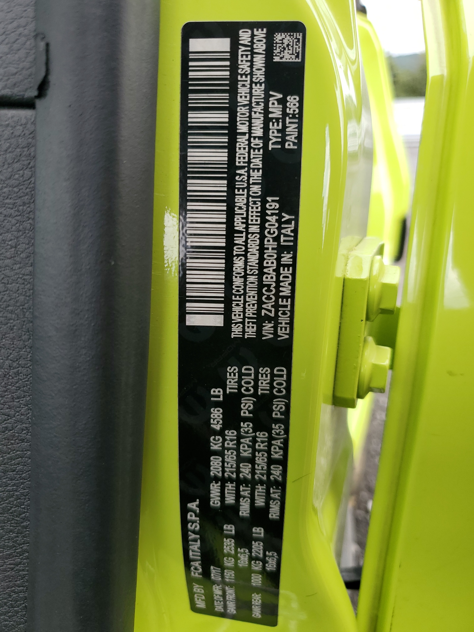 ZACCJBAB0HPG04191 2017 Jeep Renegade Sport