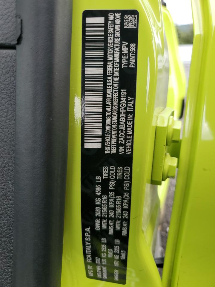 2017 Jeep Renegade Sport VIN: ZACCJBAB0HPG04191 Lot: 63841524