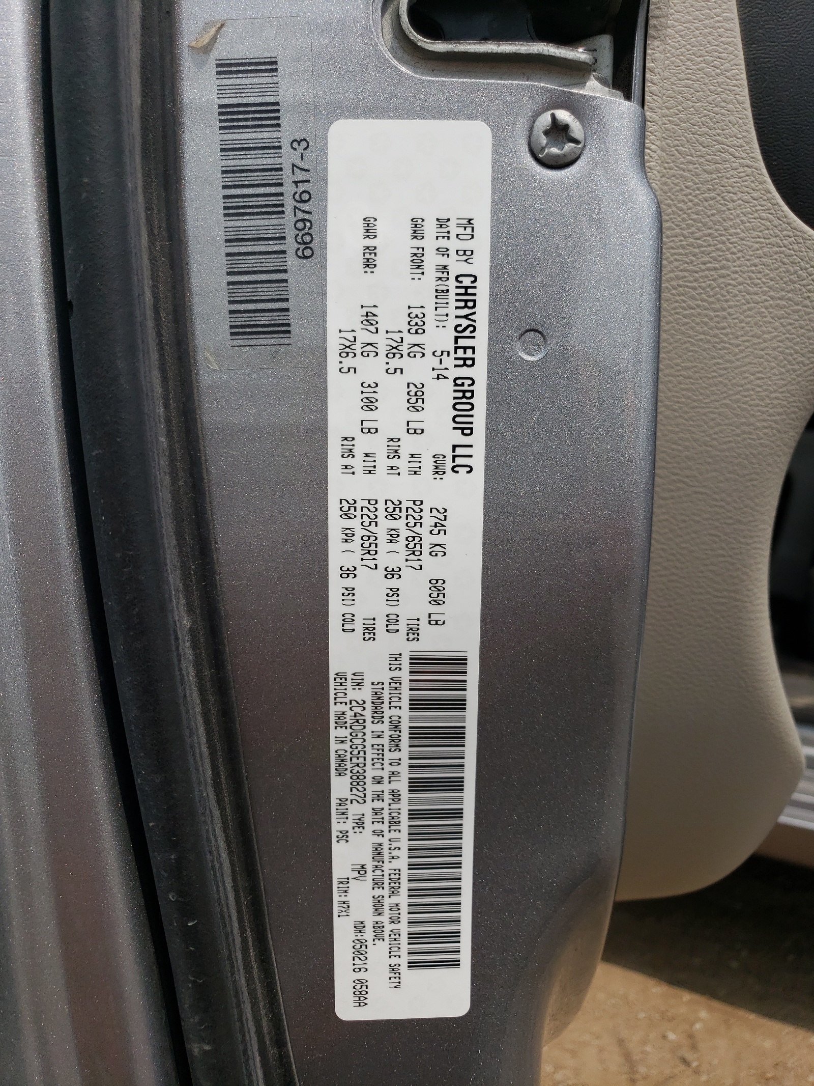 2C4RDGCG5ER388272 2014 Dodge Grand Caravan Sxt