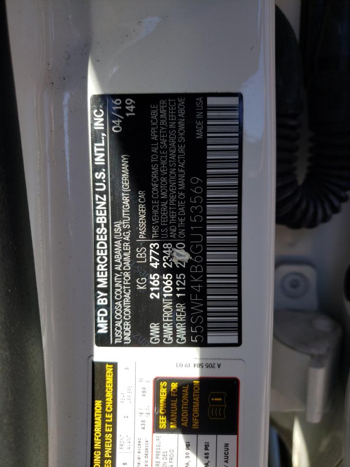 2016 Mercedes-Benz C 300 4Matic VIN: 55SWF4KB6GU153569 Lot: 63188704