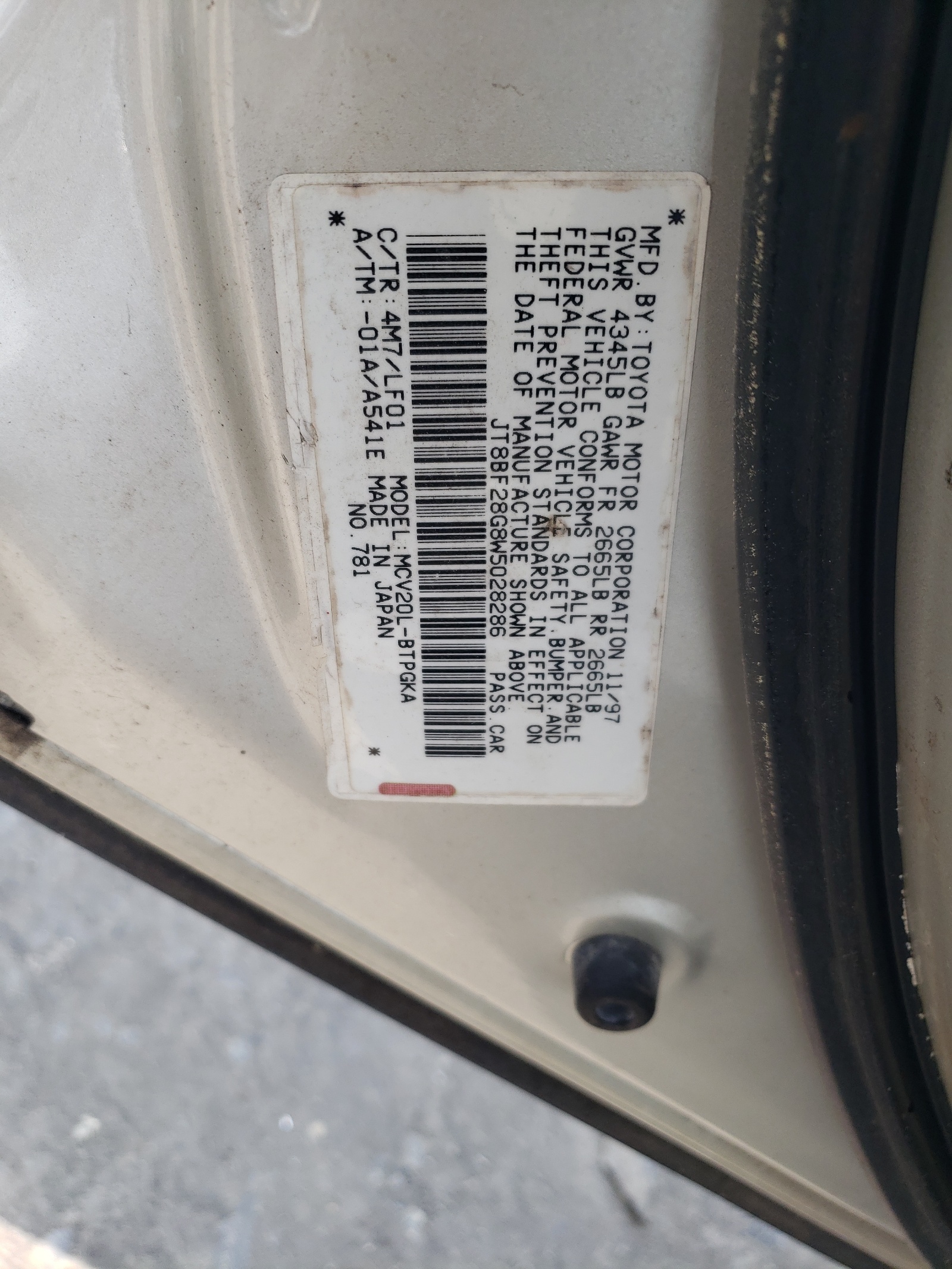 JT8BF28G8W5028286 1998 Lexus Es 300