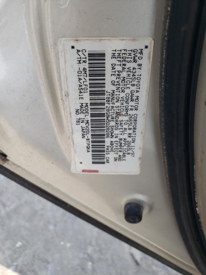 1998 Lexus Es 300 VIN: JT8BF28G8W5028286 Lot: 64652174