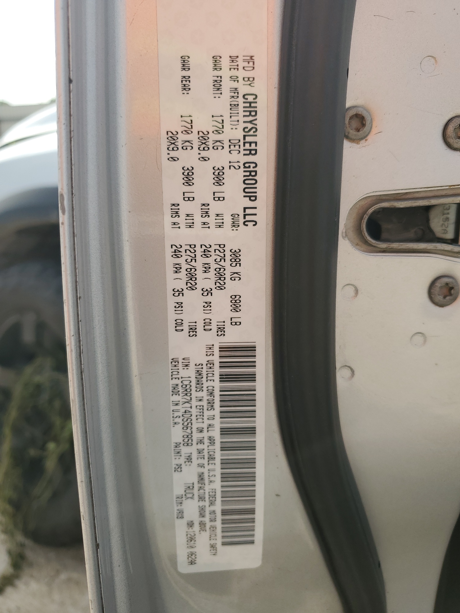 1C6RR7KT4DS567858 2013 Ram 1500 St