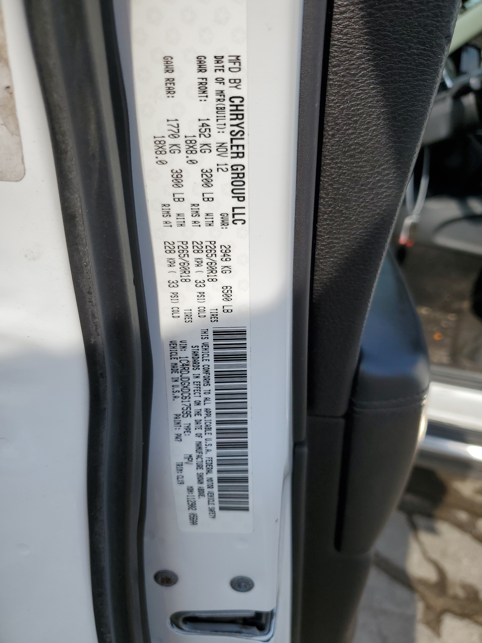 1C4RDJDGXDC617595 2013 Dodge Durango Crew