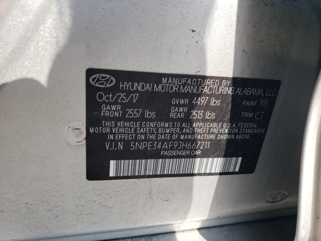 2018 Hyundai Sonata Sport VIN: 5NPE34AF9JH667211 Lot: 64958374