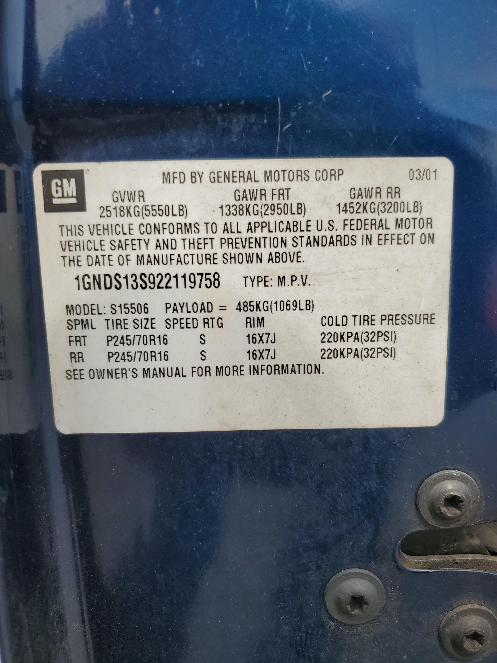 1GNDS13S922119758 2002 Chevrolet Trailblazer