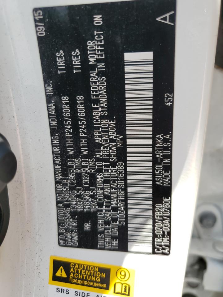 2015 Toyota Highlander Le VIN: 5TDZARFH6FS016389 Lot: 62085714