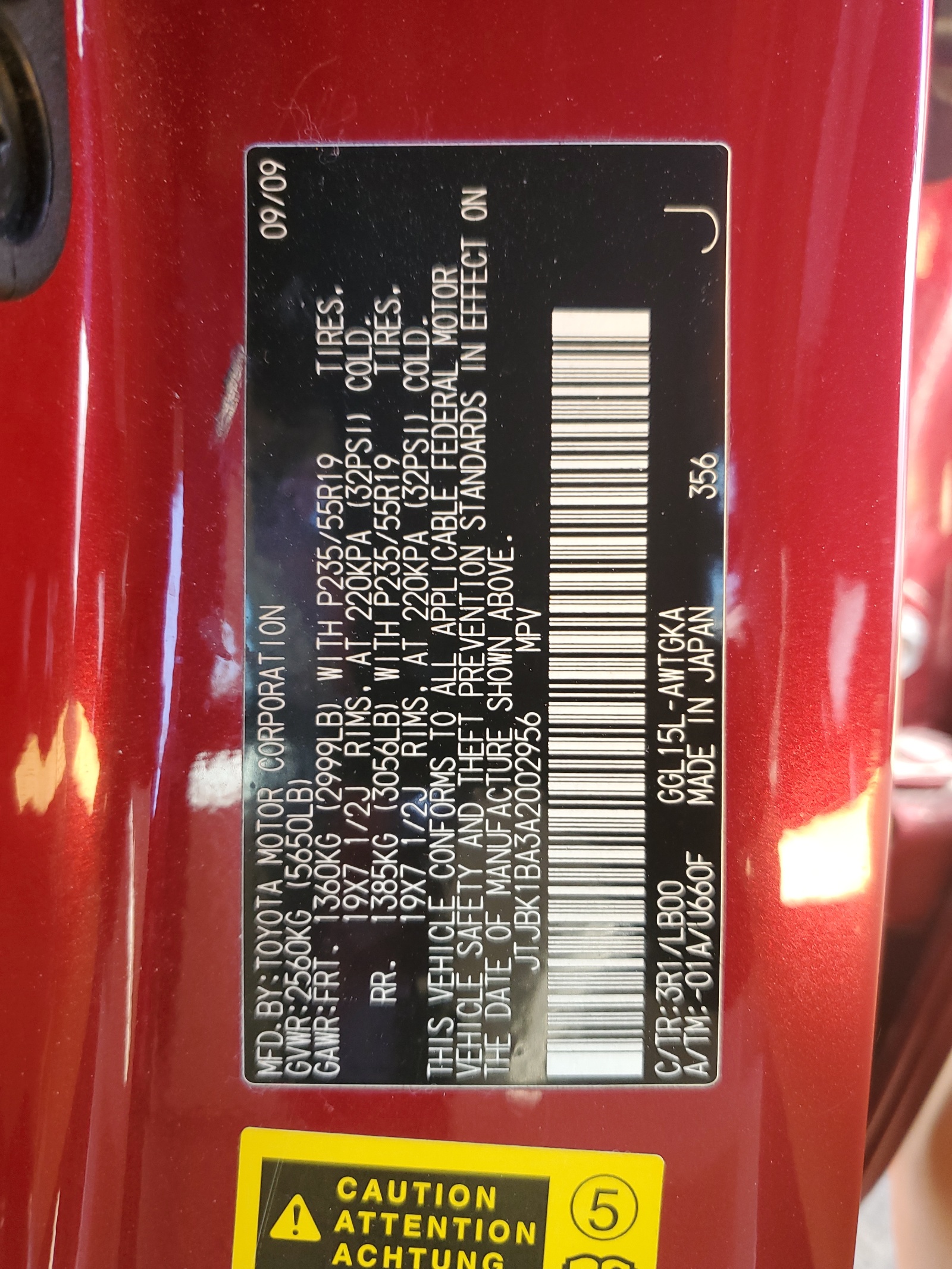 JTJBK1BA3A2002956 2010 Lexus Rx 350