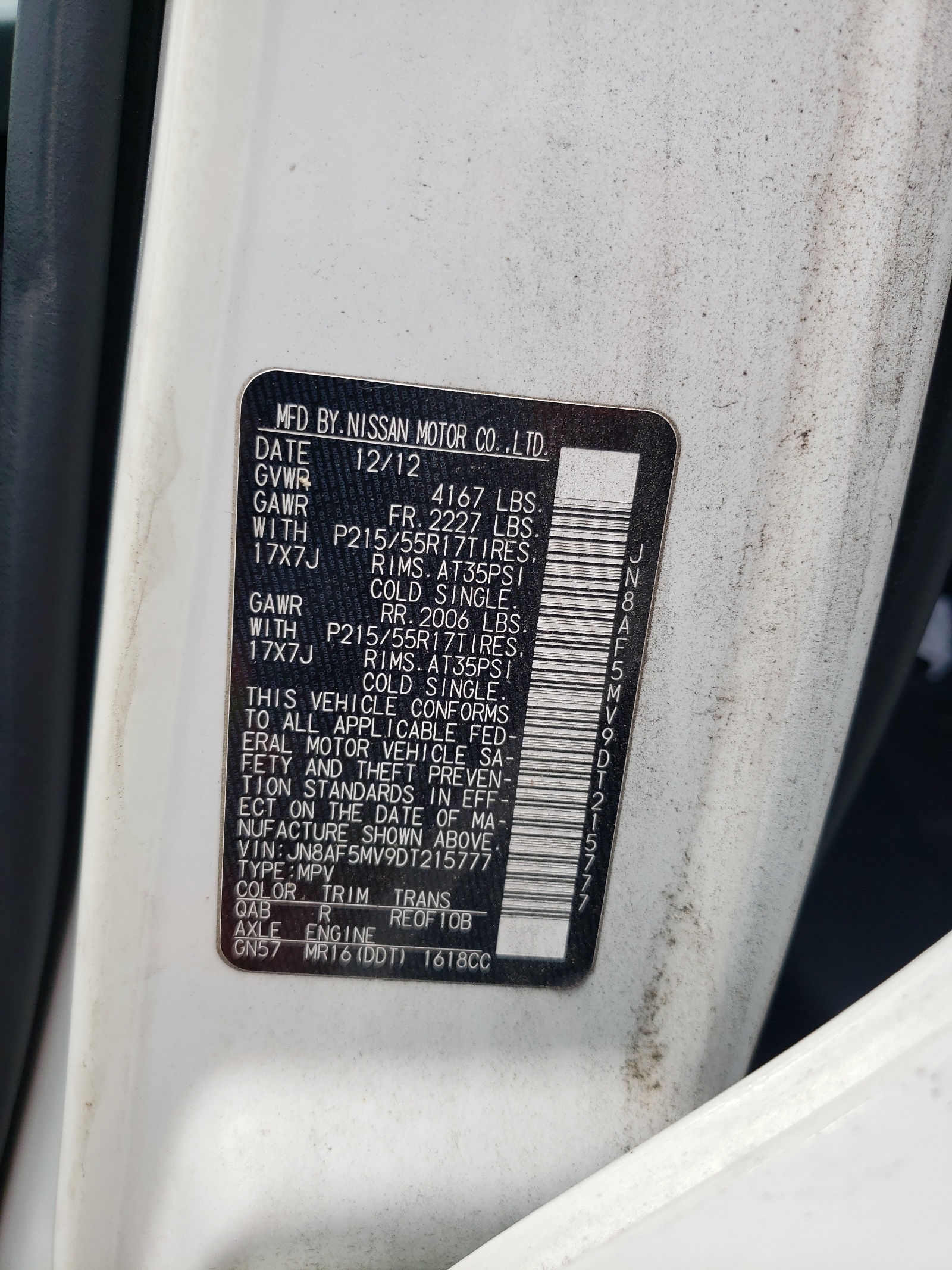 JN8AF5MV9DT215777 2013 Nissan Juke S