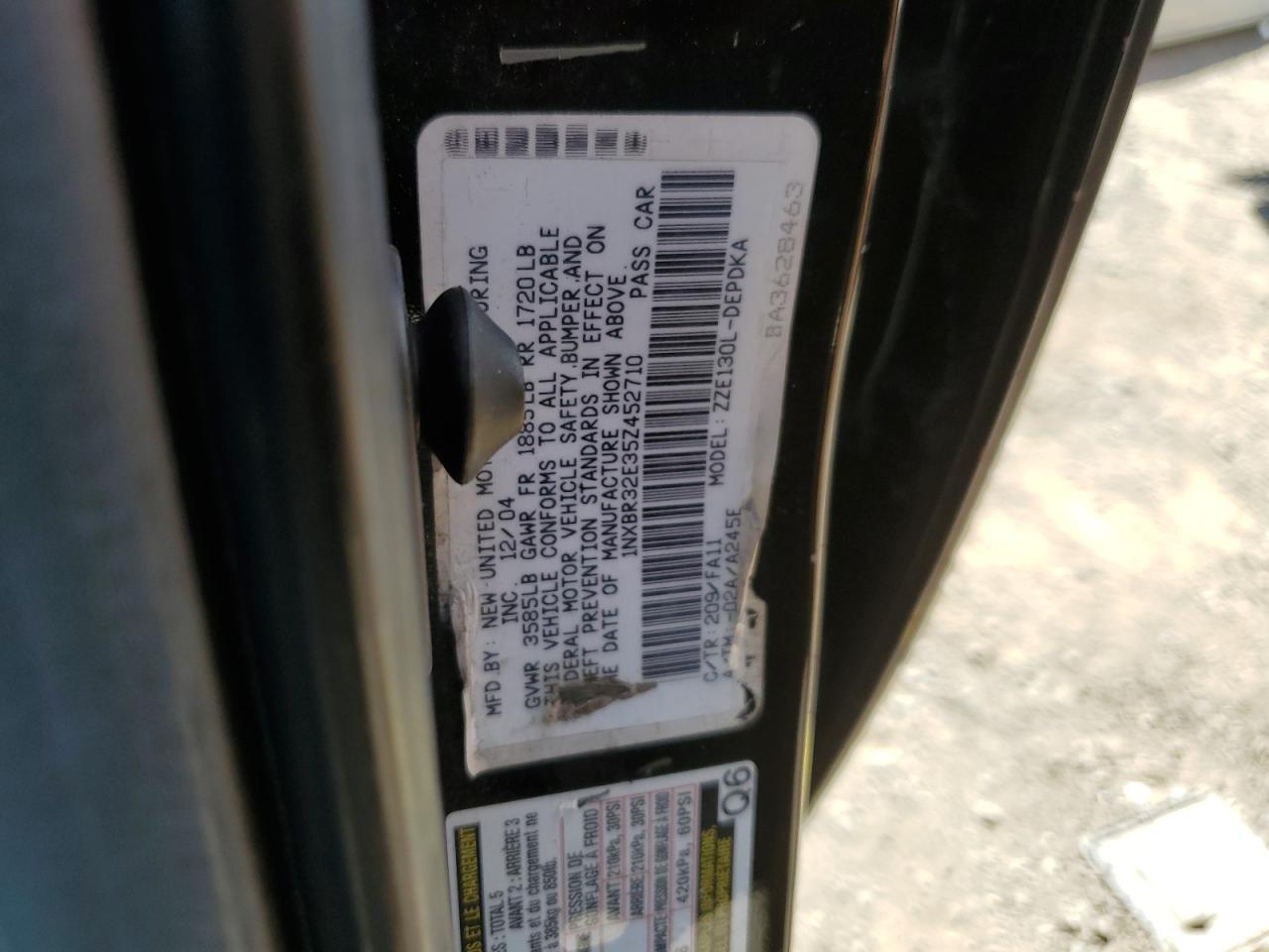 2005 Toyota Corolla Ce VIN: 1NXBR32E35Z452710 Lot: 64113624