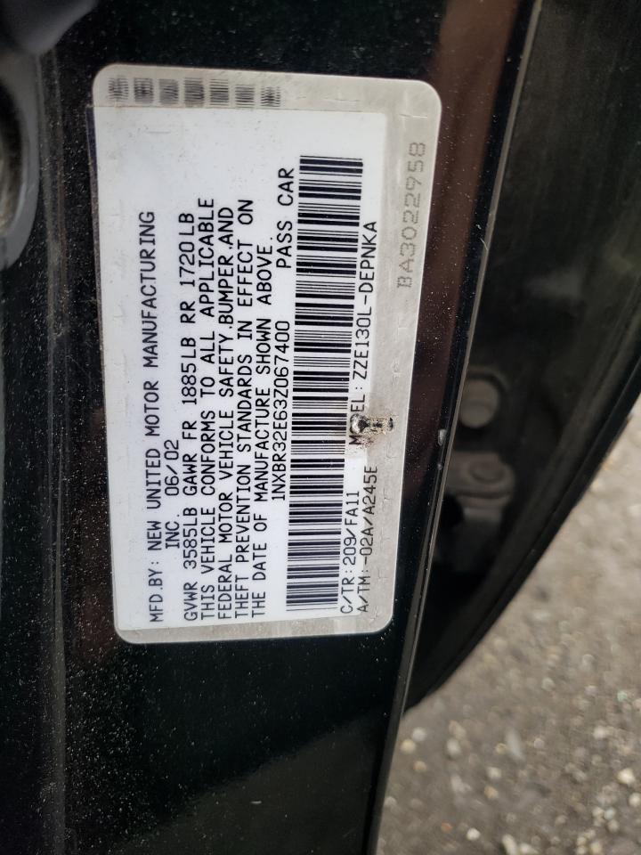 2003 Toyota Corolla Ce VIN: 1NXBR32E63Z067400 Lot: 63071274