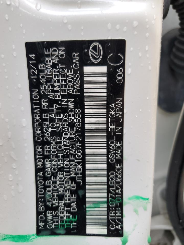 2015 Lexus Es 350 VIN: JTHBK1GG7F2178558 Lot: 64102884