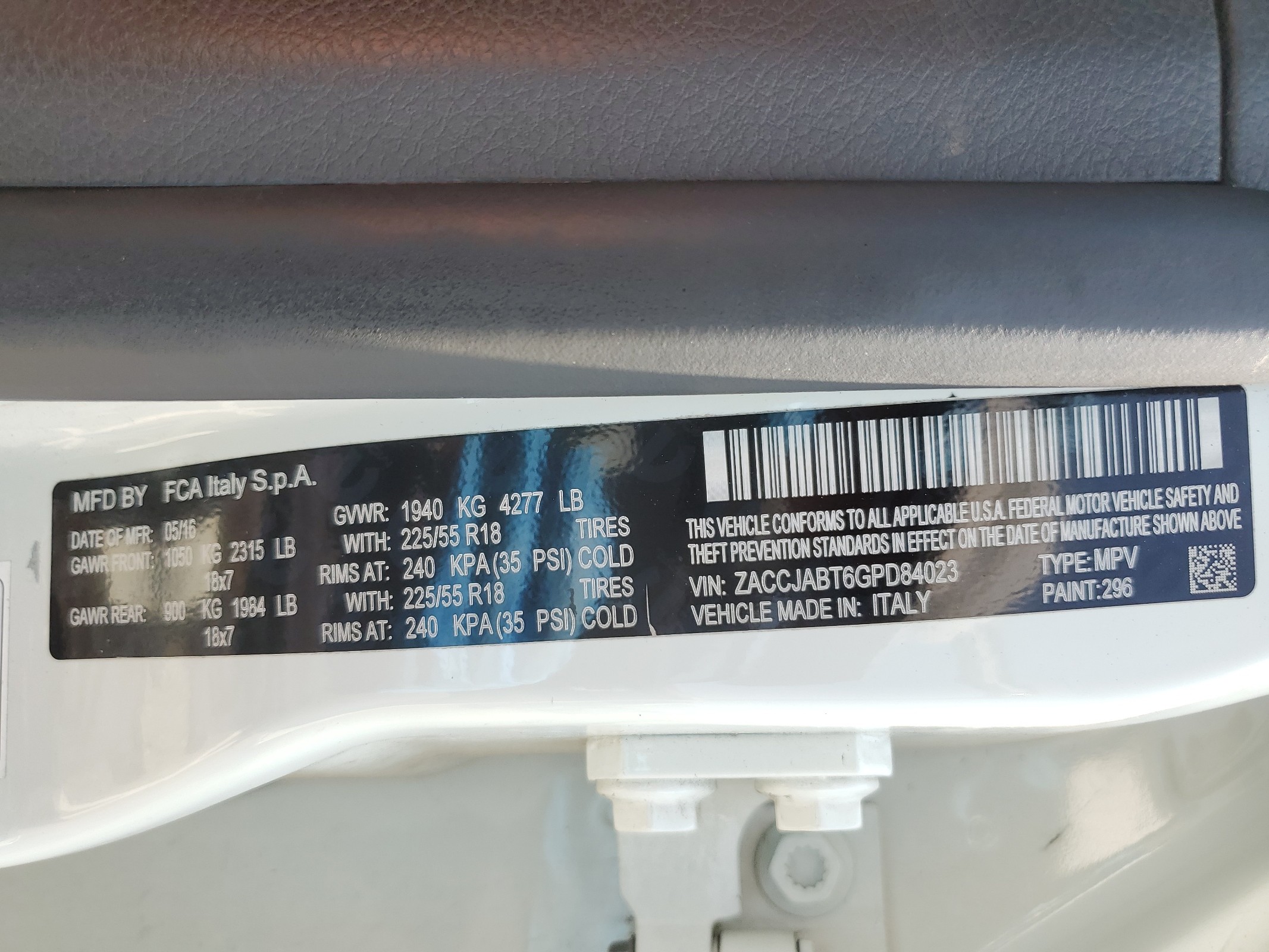 ZACCJABT6GPD84023 2016 Jeep Renegade Latitude