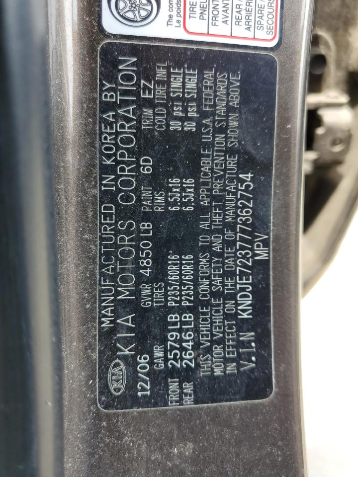 2007 Kia Sportage Ex VIN: KNDJE723777362754 Lot: 64341424