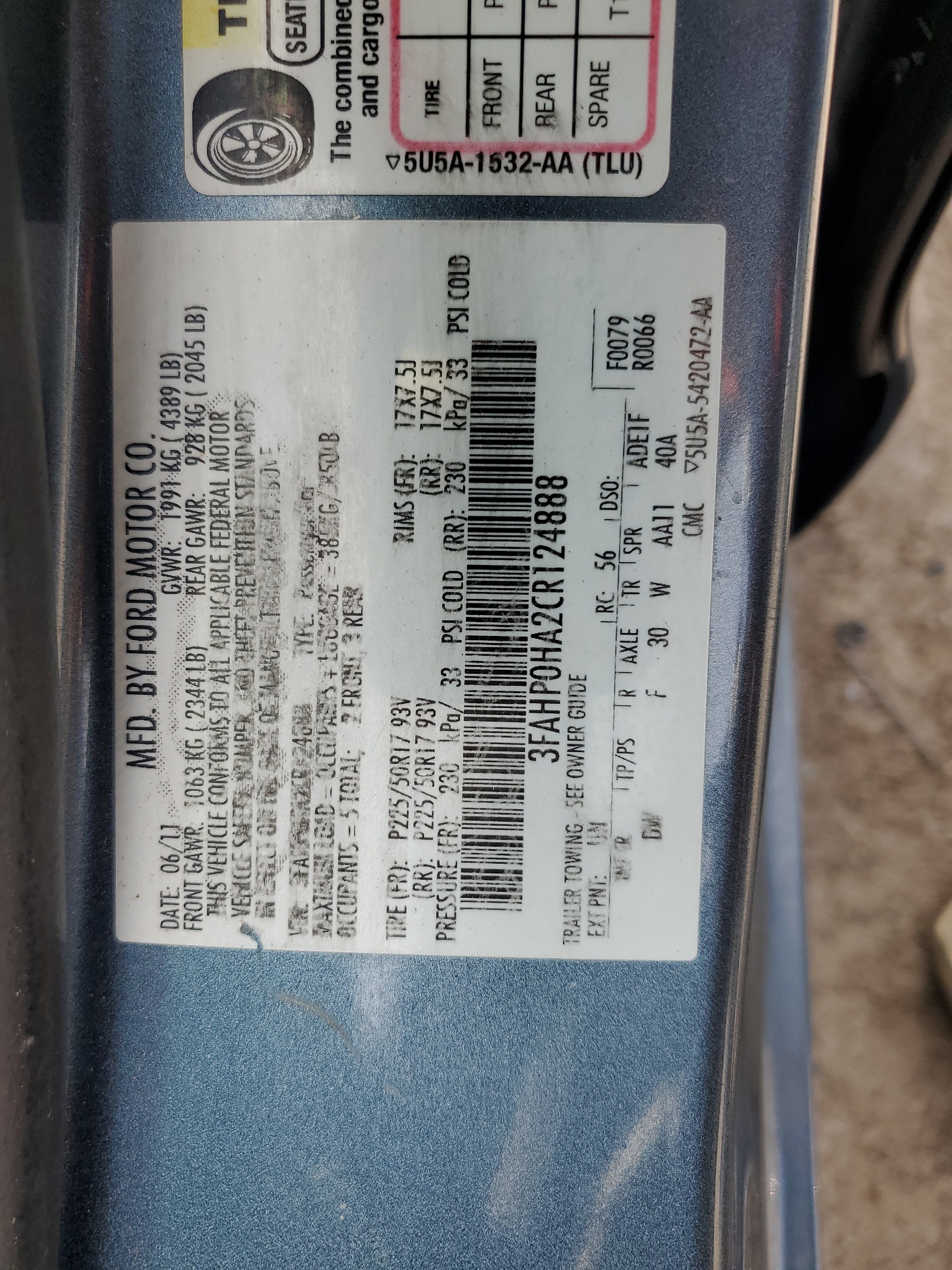 3FAHP0HA2CR124888 2012 Ford Fusion Se