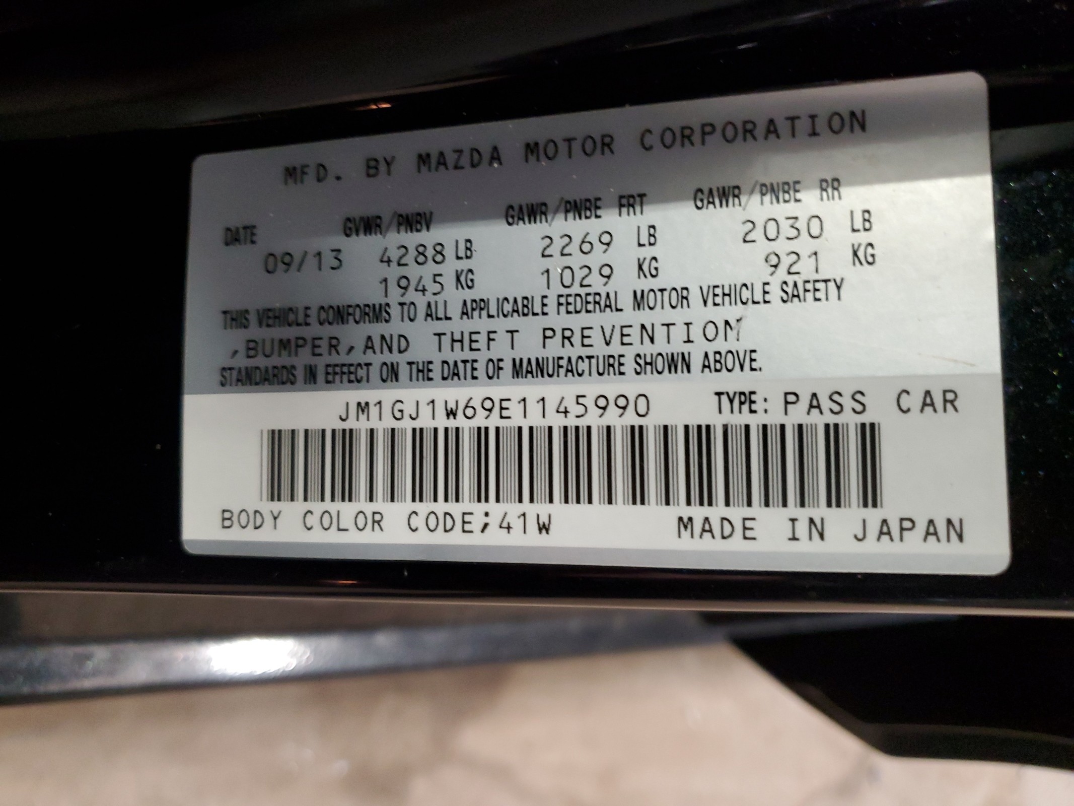 JM1GJ1W69E1145990 2014 Mazda 6 Grand Touring