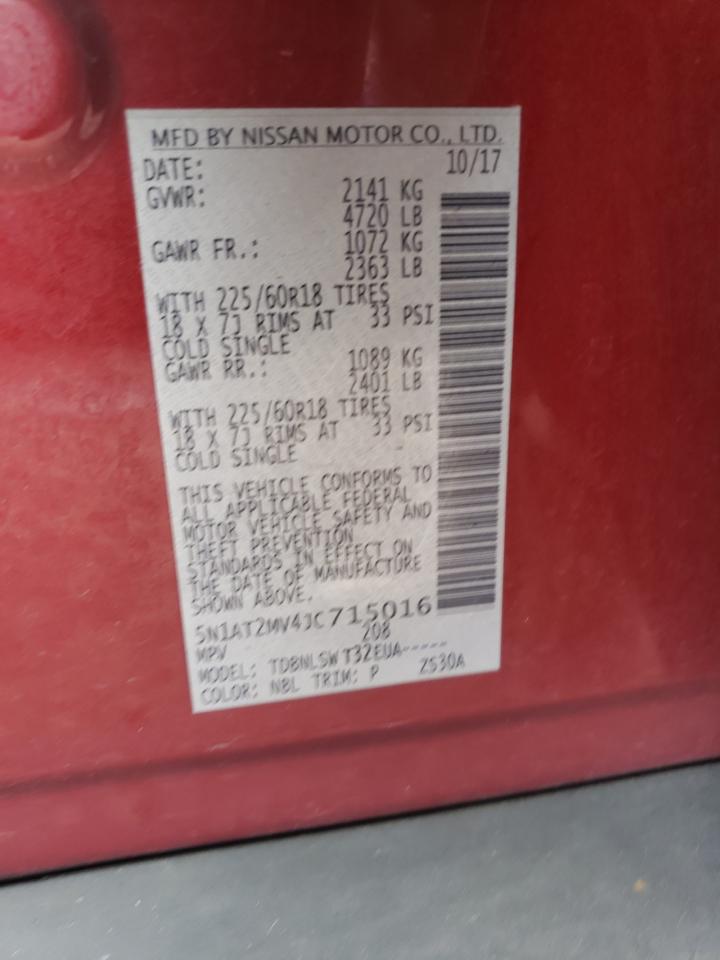 2018 Nissan Rogue S VIN: 5N1AT2MV4JC715016 Lot: 64605174