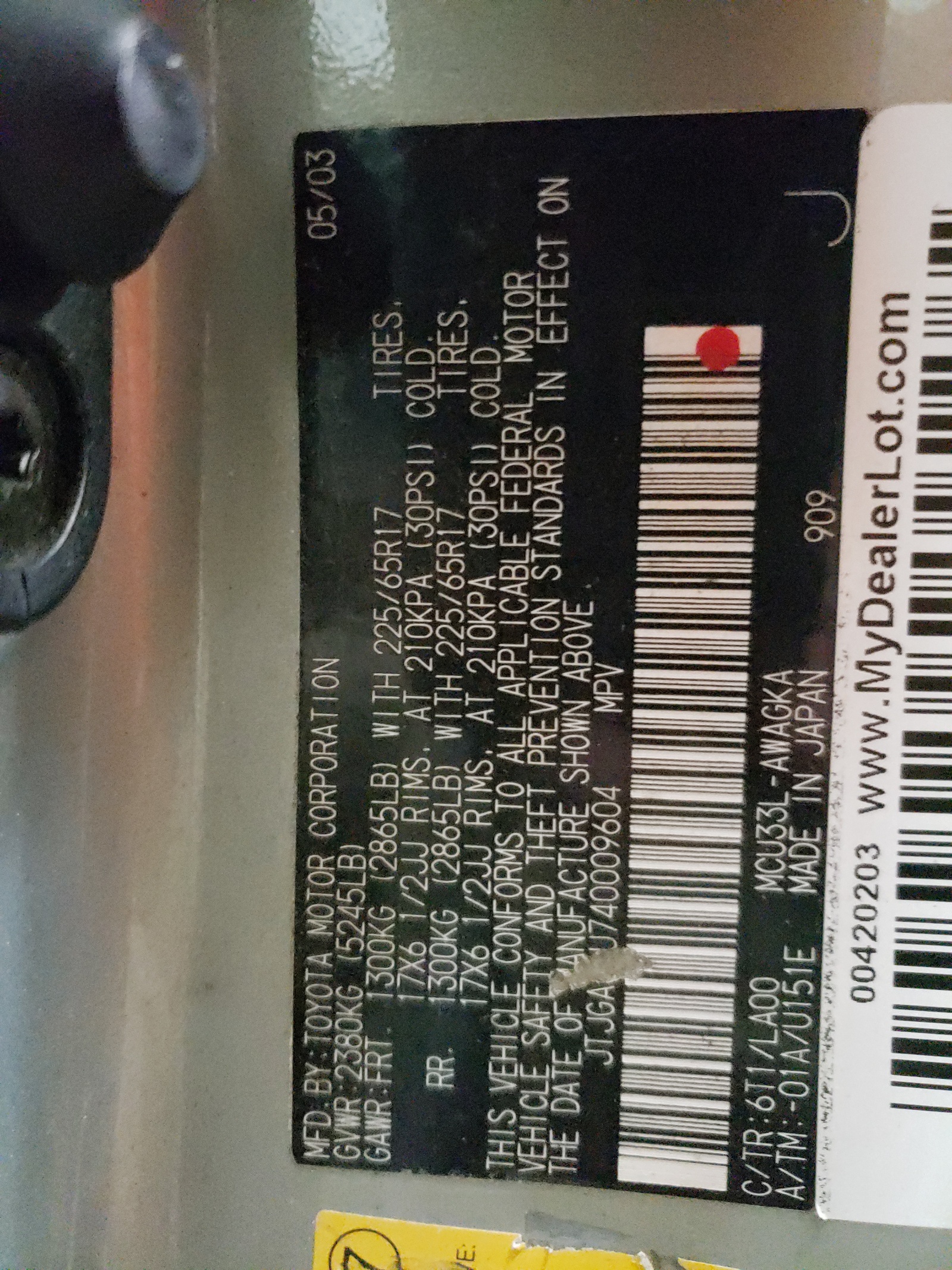 JTJGA31U740009604 2004 Lexus Rx 330