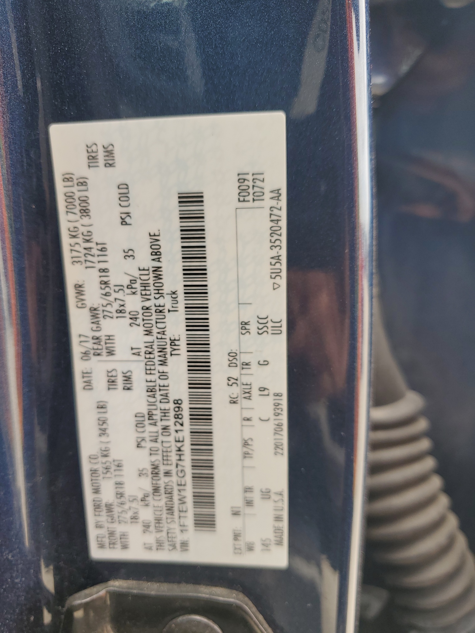 1FTEW1EG7HKE12898 2017 Ford F150 Supercrew