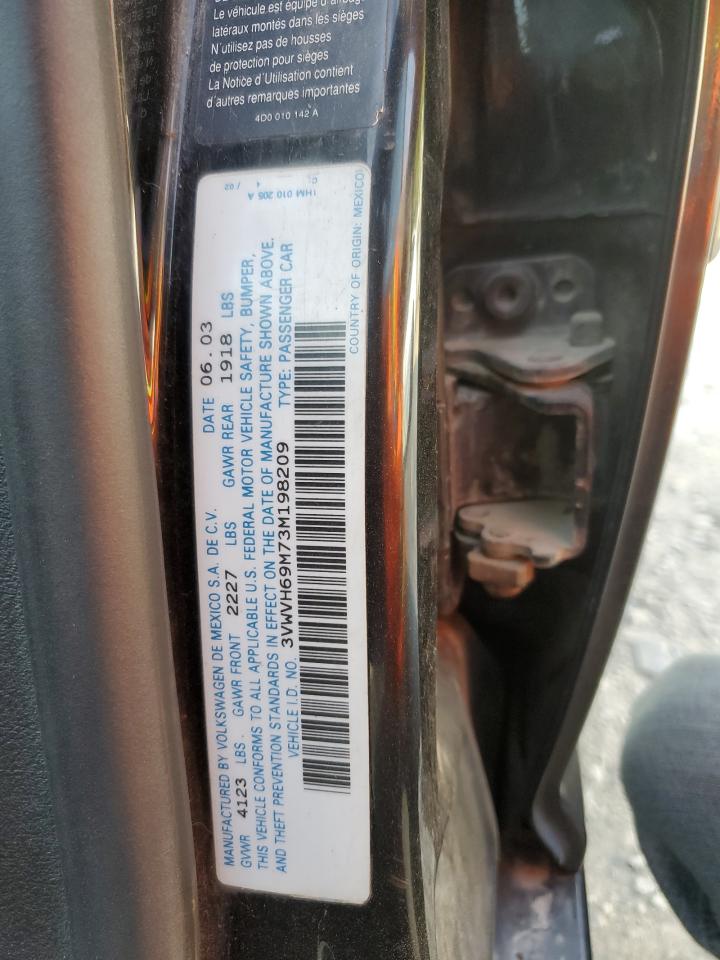 2003 Volkswagen Jetta Gli VIN: 3VWVH69M73M198209 Lot: 63195574