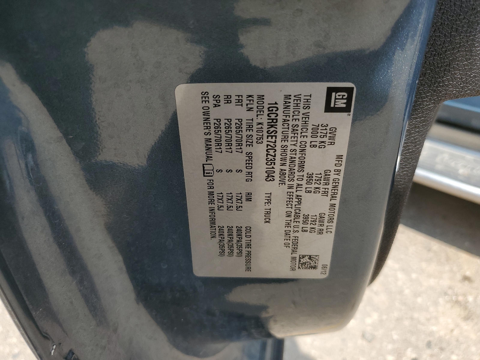 1GCRKSE72CZ351043 2012 Chevrolet Silverado K1500 Lt