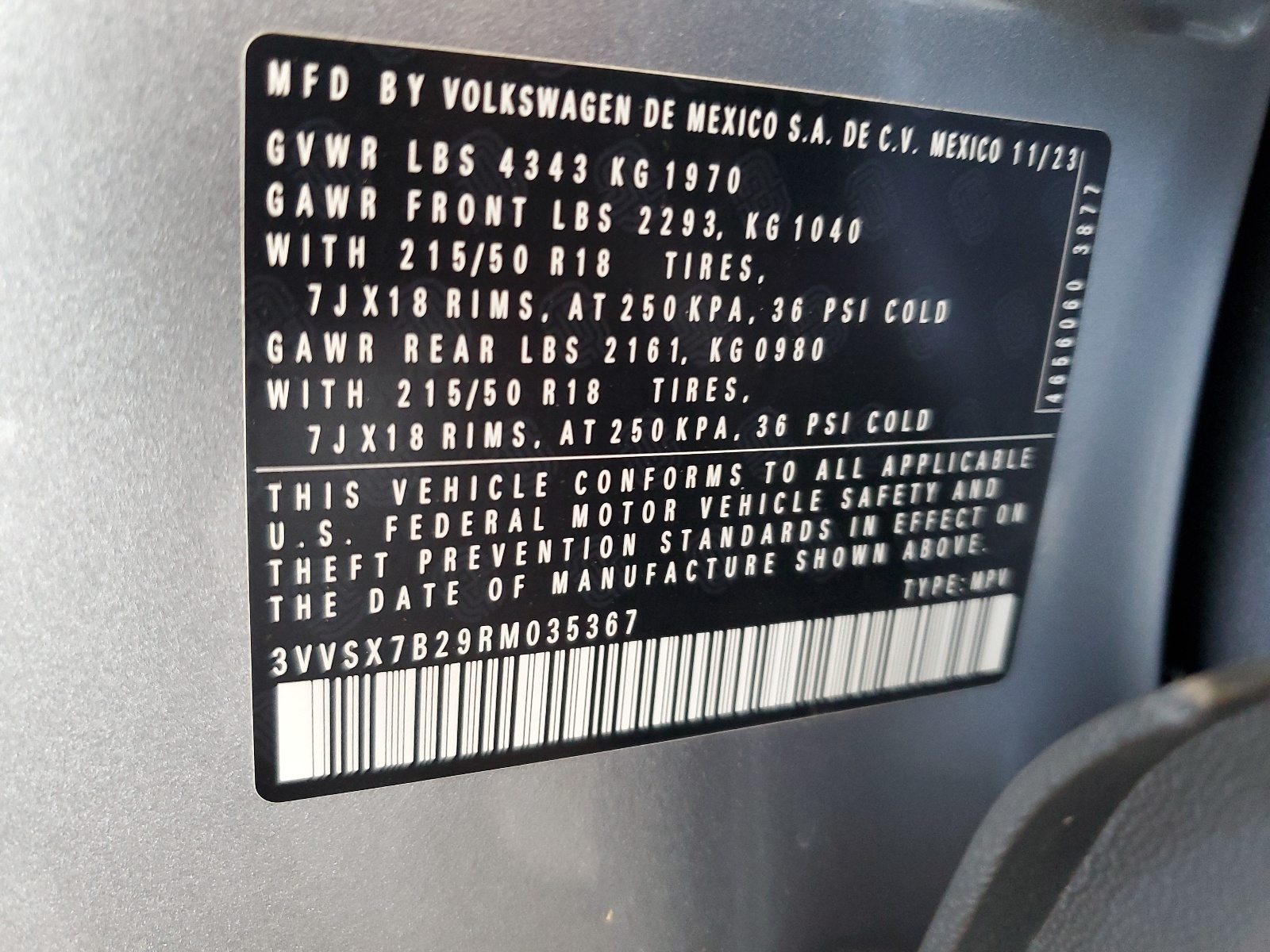 3VVSX7B29RM035367 2024 Volkswagen Taos Se