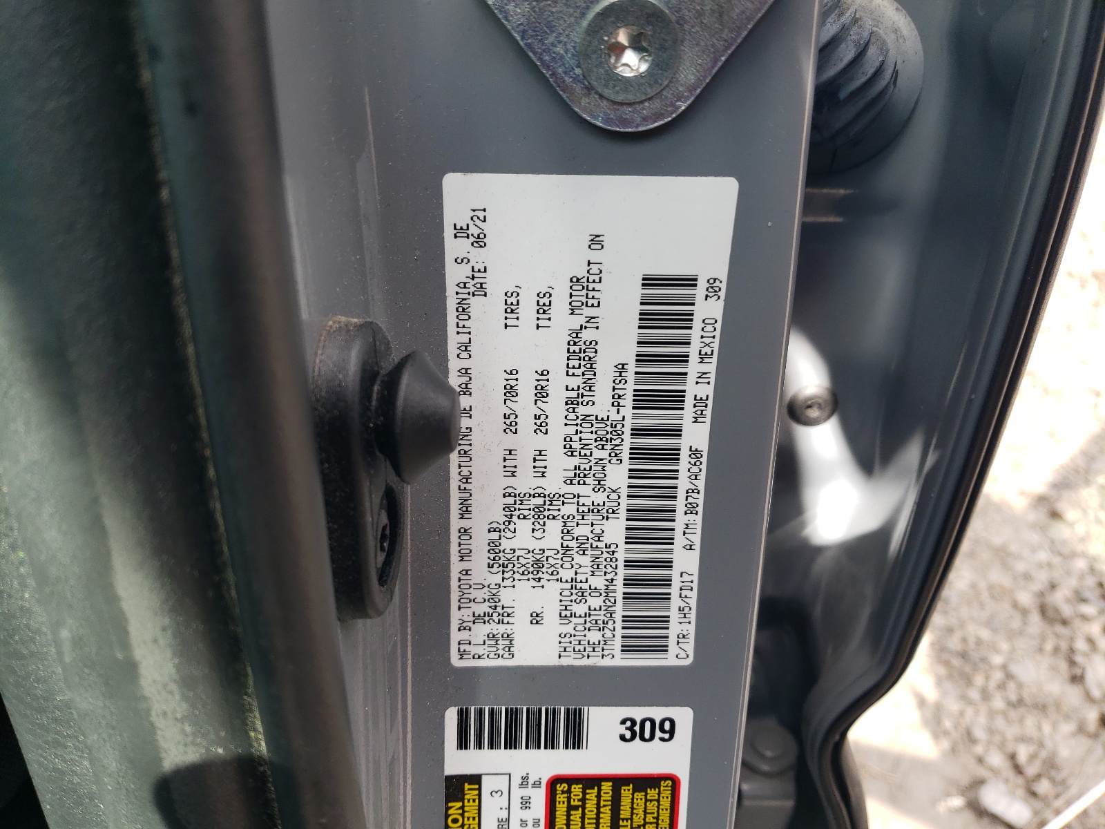 3TMCZ5AN2MM432845 2021 Toyota Tacoma Double Cab