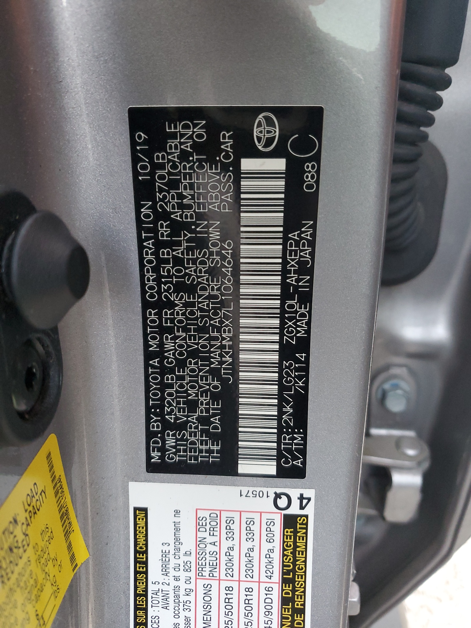 JTNKHMBX7L1064646 2020 Toyota C-Hr Xle