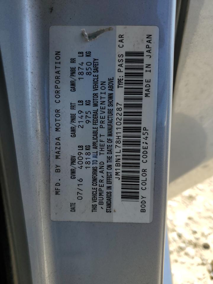 2017 Mazda 3 Touring VIN: JM1BN1L78H1102287 Lot: 64080344