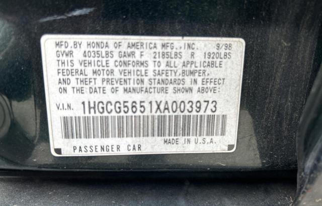 1HGCG5651XA003973 1999 Honda Accord Ex